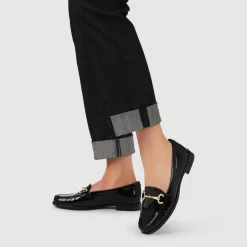 Lorella Leather Heeled Loafers - Black Patent