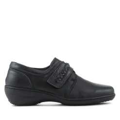 Loretta Leather Adjustable Fit Monk Shoes - Black