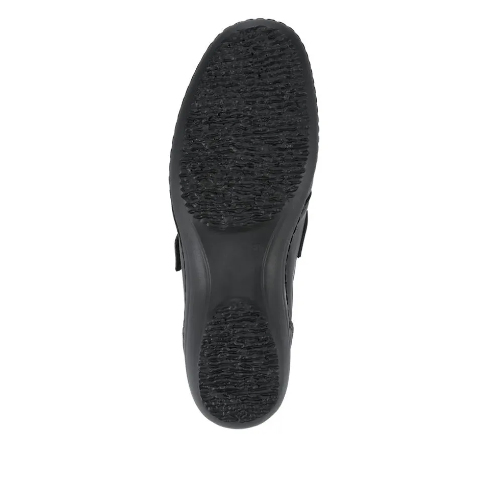 Loretta Leather Adjustable Fit Monk Shoes - Black