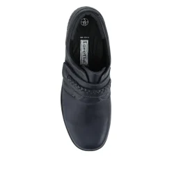 Loretta Leather Adjustable Fit Monk Shoes - Navy