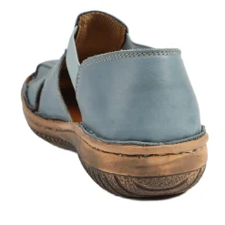 Loretta Leather Elasticated Slip On Shoes - Denim