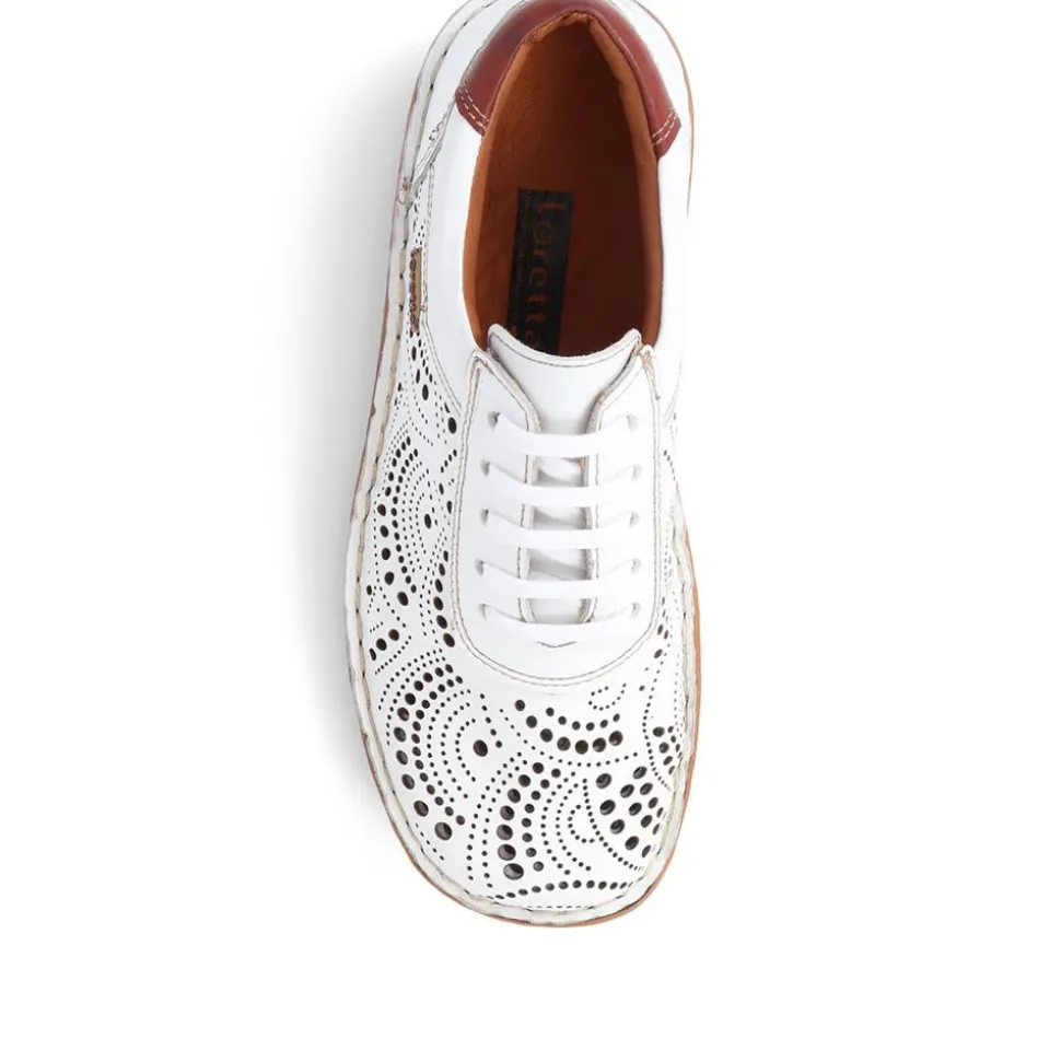 Loretta Leather Embellished Shoes - White