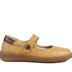Loretta Leather Mary Janes - Mustard