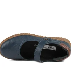 Loretta Leather Mary Janes - Navy