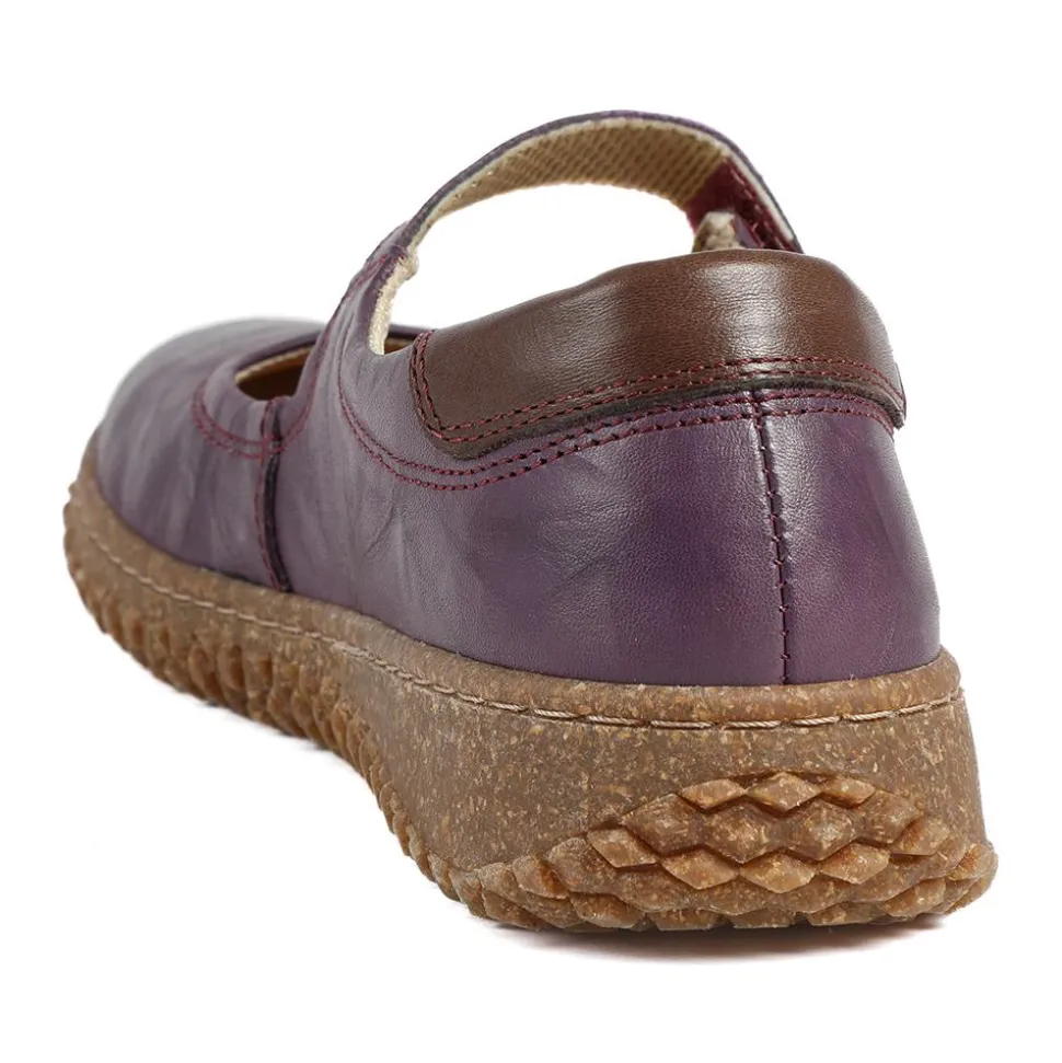 Loretta Leather Mary Janes - Purple