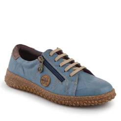 Loretta Leather Trainers - Denim