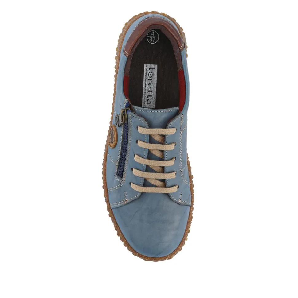 Loretta Leather Trainers - Denim