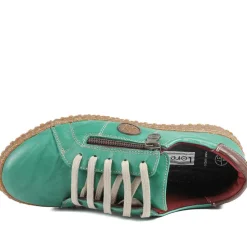 Loretta Leather Trainers - Green