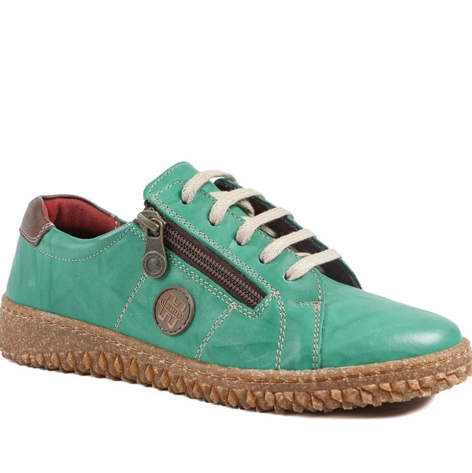 Loretta Leather Trainers - Green