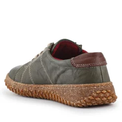 Loretta Leather Trainers - Khaki