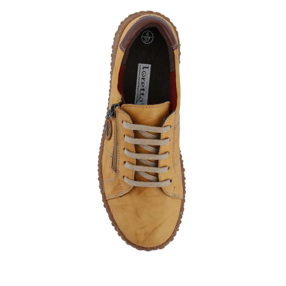 Loretta Leather Trainers - Mustard