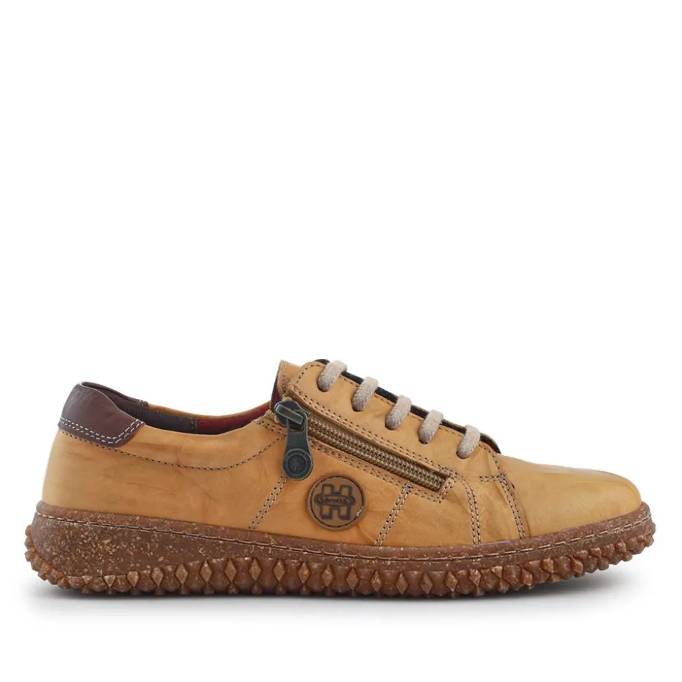 Loretta Leather Trainers - Mustard