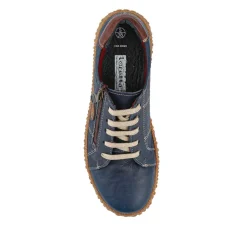 Loretta Leather Trainers - Navy