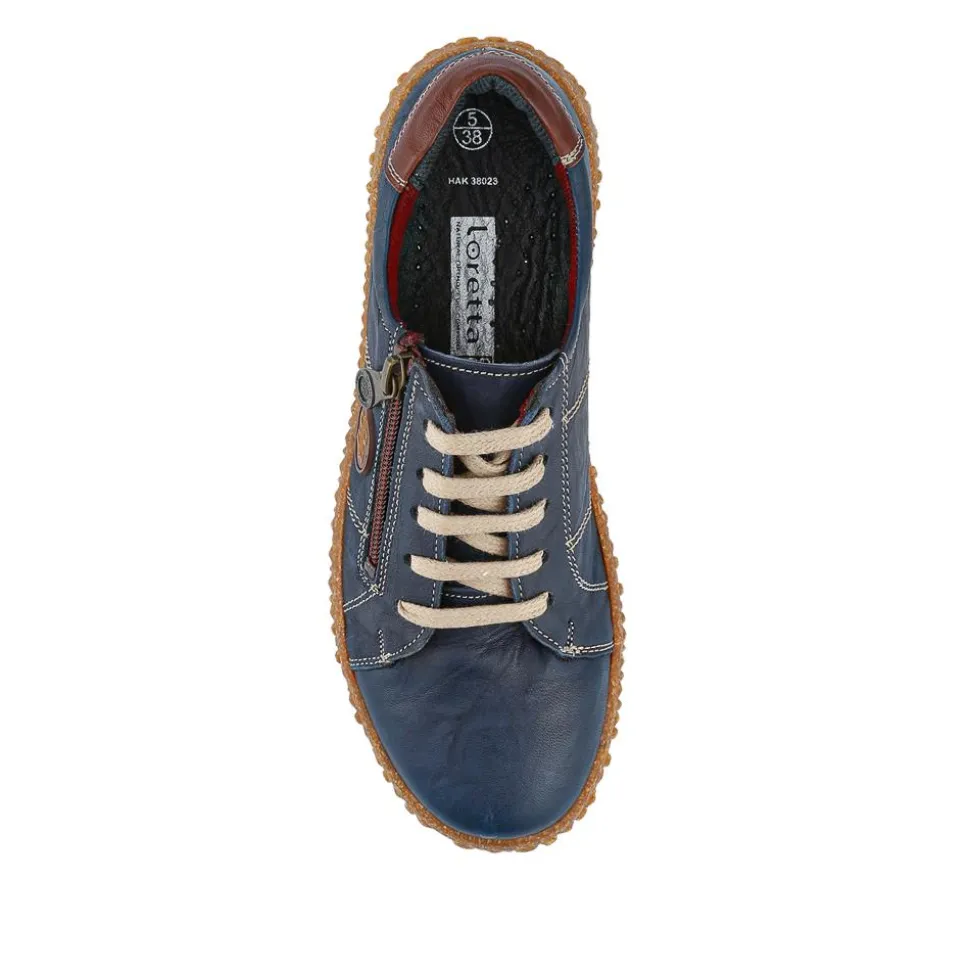 Loretta Leather Trainers - Navy