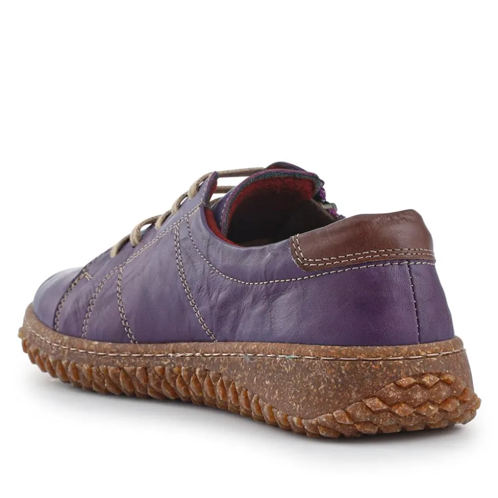 Loretta Leather Trainers - Purple