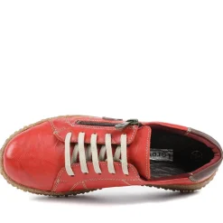 Loretta Leather Trainers - Red