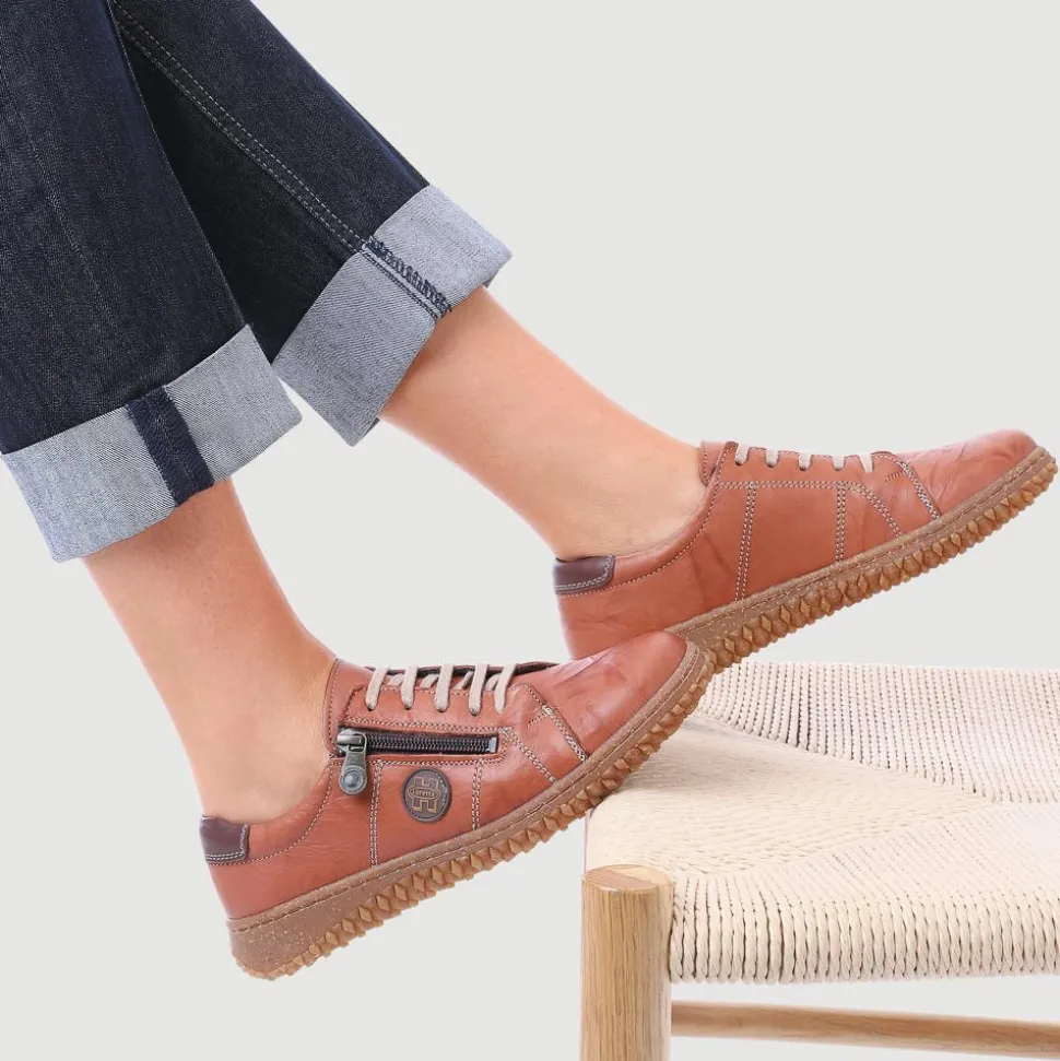 Loretta Leather Trainers - Tan
