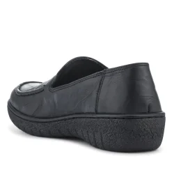 Loretta Smart Leather Loafers - Black