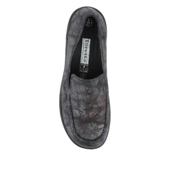 Loretta Smart Leather Loafers - Black-Metallic Print