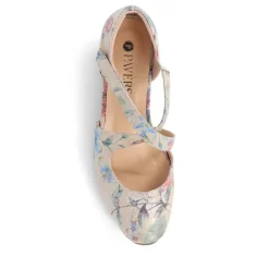 Low-Heeled Court Shoes - Floral