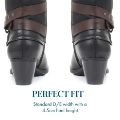 Low Heeled Slouch Boots - Navy
