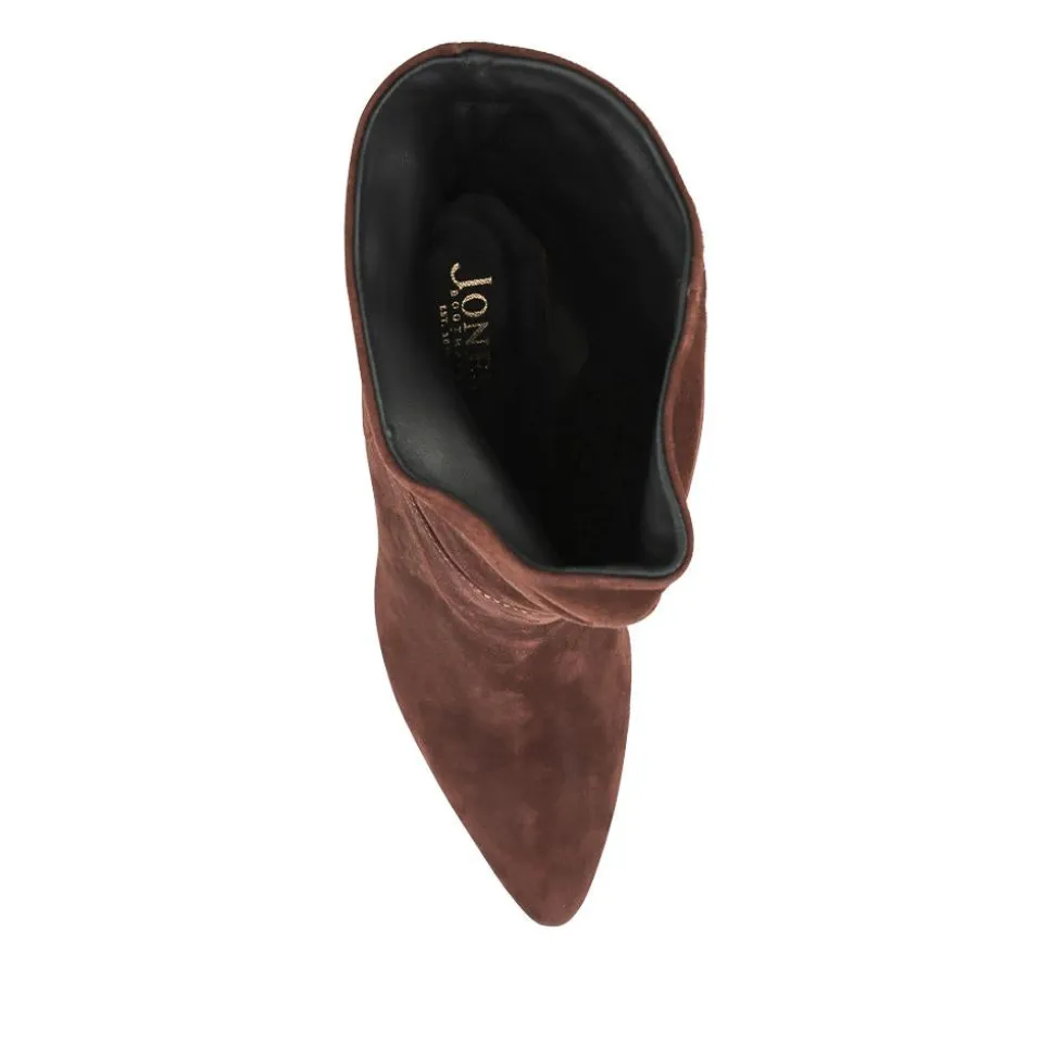 Luisa Leather Stiletto Heel Boots - Burgundy Suede