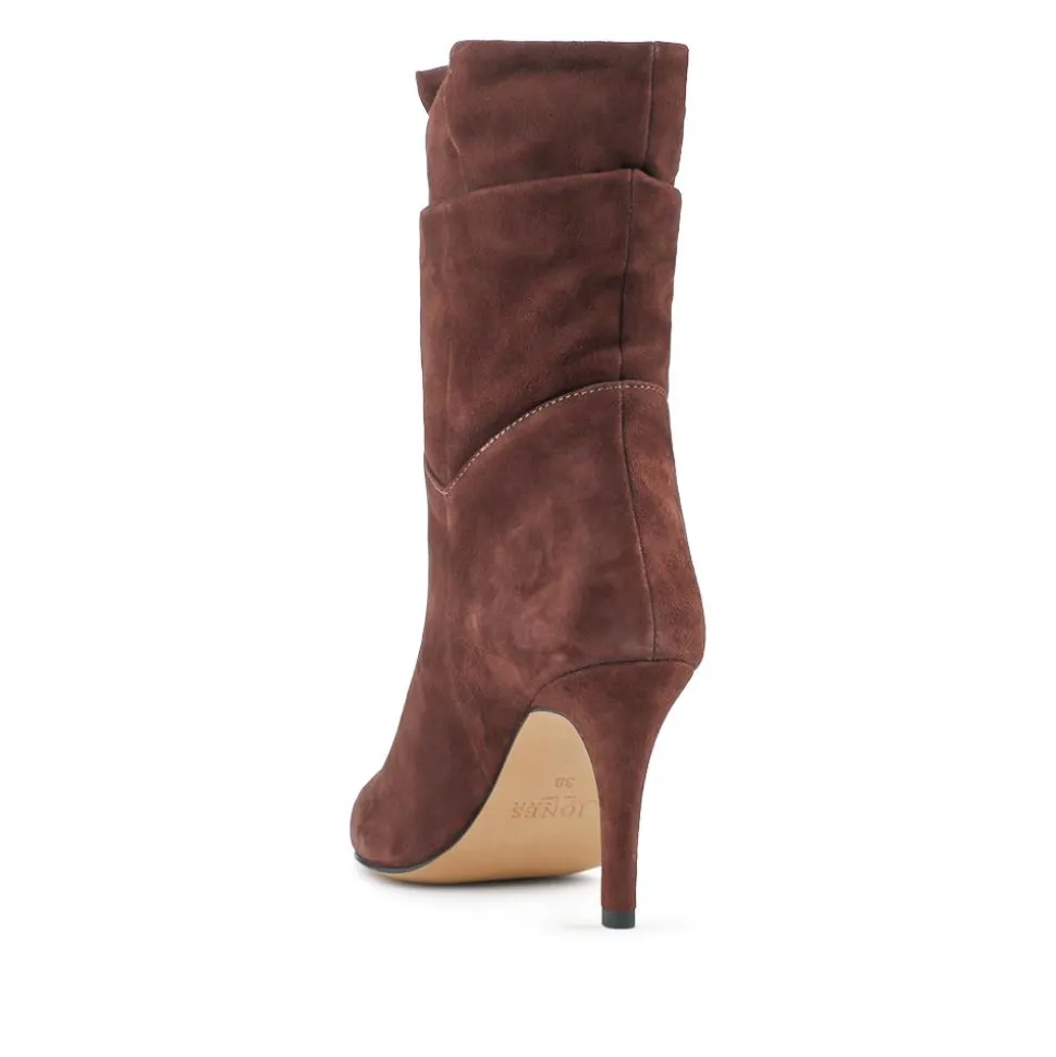 Luisa Leather Stiletto Heel Boots - Burgundy Suede