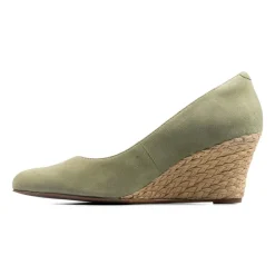 Lux Comfort Wedges - Spring Green Suede