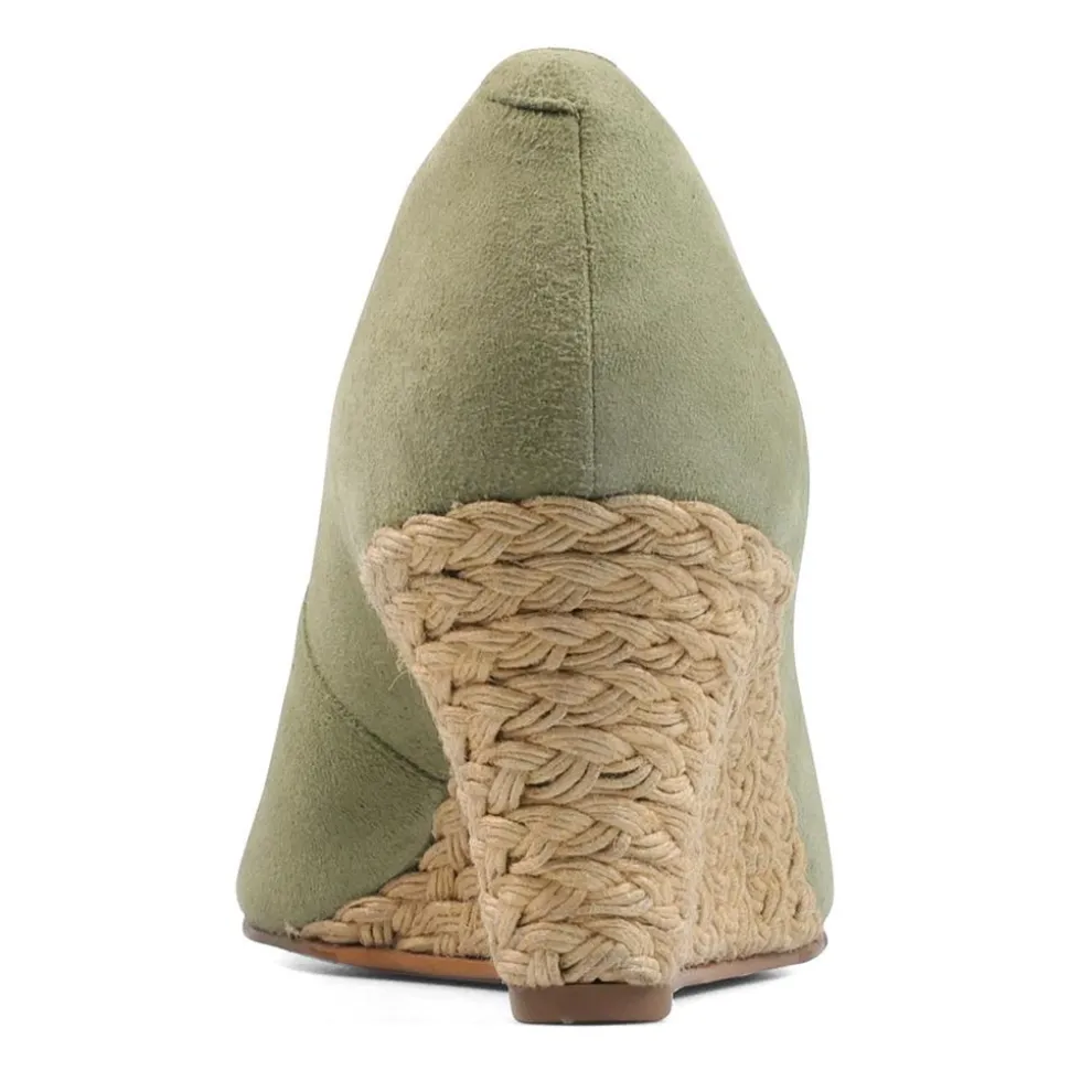 Lux Comfort Wedges - Spring Green Suede