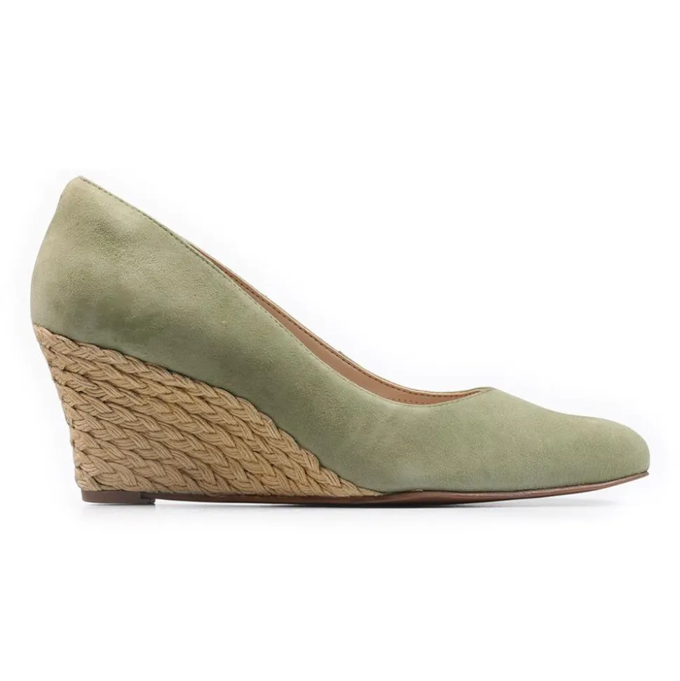 Lux Comfort Wedges - Spring Green Suede