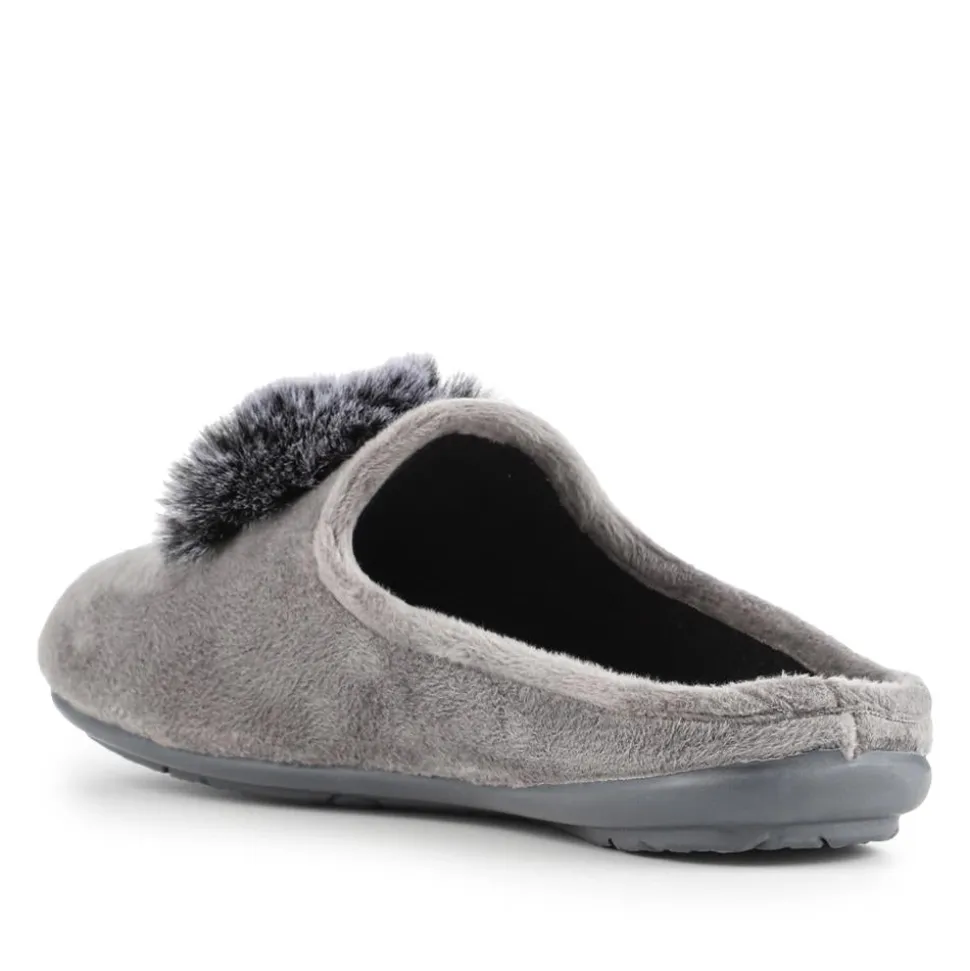 Luxury PomPom Slippers - Grey