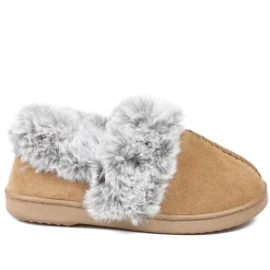 Luxury Velour Cushioned Slippers - Chestnut
