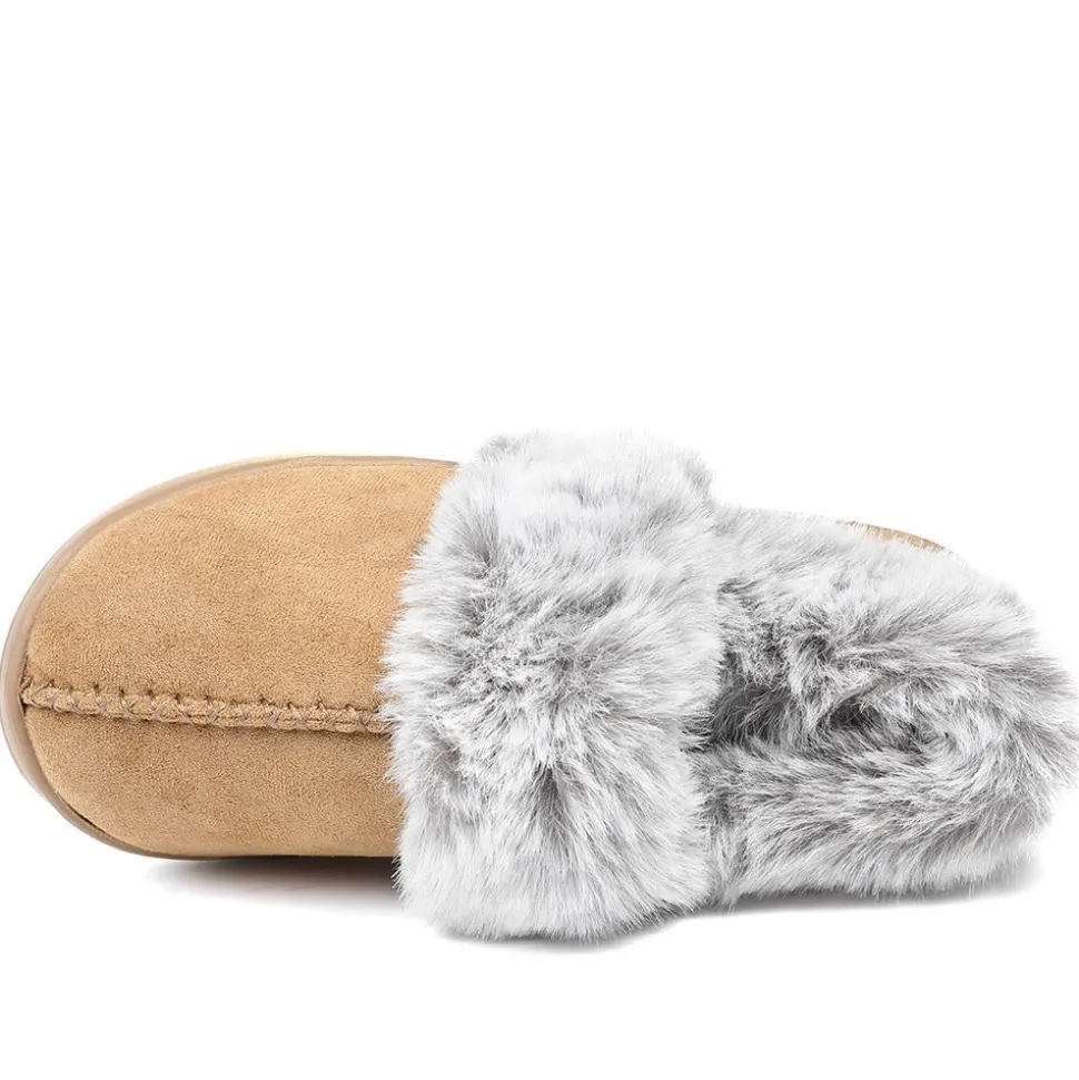 Luxury Velour Cushioned Slippers - Chestnut