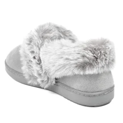Luxury Velour Cushioned Slippers - Grey