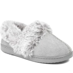 Luxury Velour Cushioned Slippers - Grey