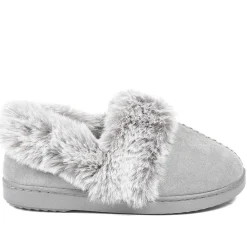 Luxury Velour Cushioned Slippers - Grey