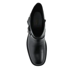 Madonna Chunky Leather Ankle Boots - Black