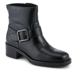 Madonna Chunky Leather Ankle Boots - Black