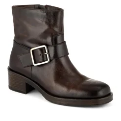 Madonna Chunky Leather Ankle Boots - Dark Brown