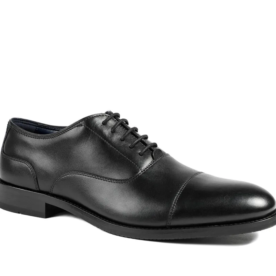 Mannix Leather Oxford Shoes - Black Leather