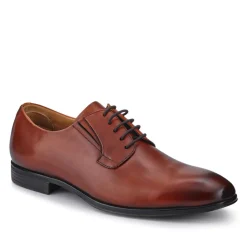 Manson Wide Fit Wax-Finished Leather Oxfords - Cognac