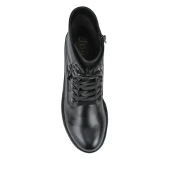 Margarita Leather Lace-Up Ankle Boots - Black