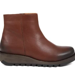 Mariane Leather Wedge Ankle Boots - Brown