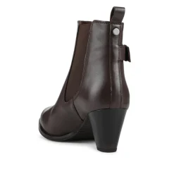 Marya Cuban Heel Leather Ankle Boots - Brown