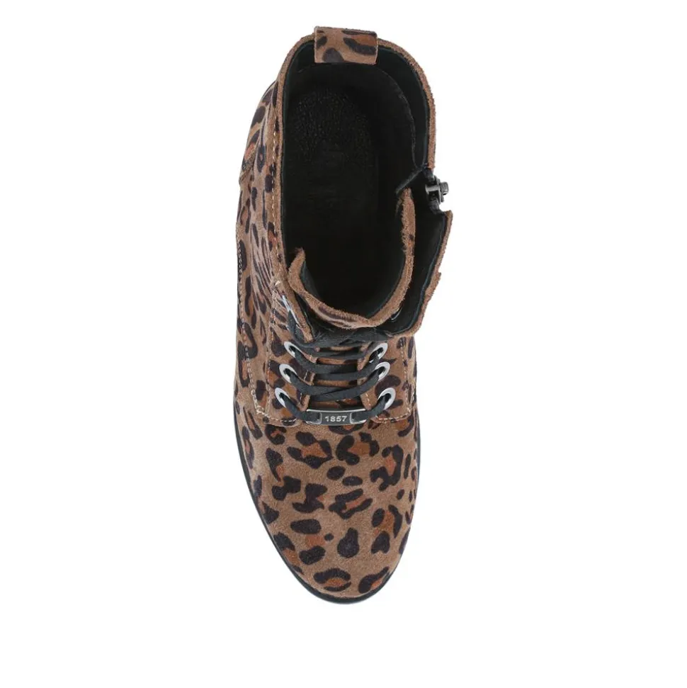 Maura Leather Block Heel Boots - Leopard