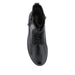 Mckenna Leather Heeled Military Boots - Black