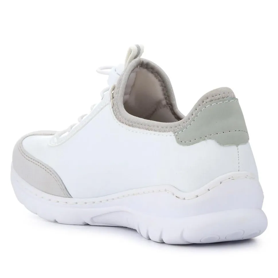 Memory Foam Lace-Up Trainers - White Multi