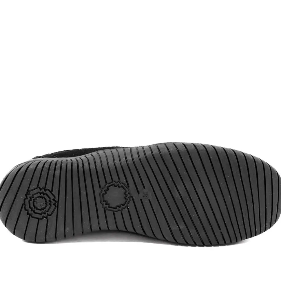 Memory Foam Leather Slip On Trainers - Black