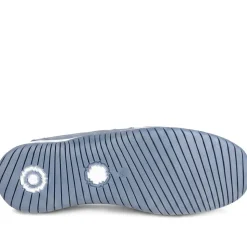 Memory Foam Leather Slip On Trainers - Blue