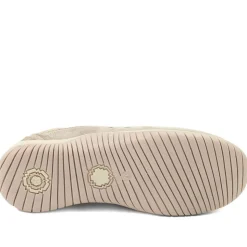 Memory Foam Leather Slip On Trainers - Taupe